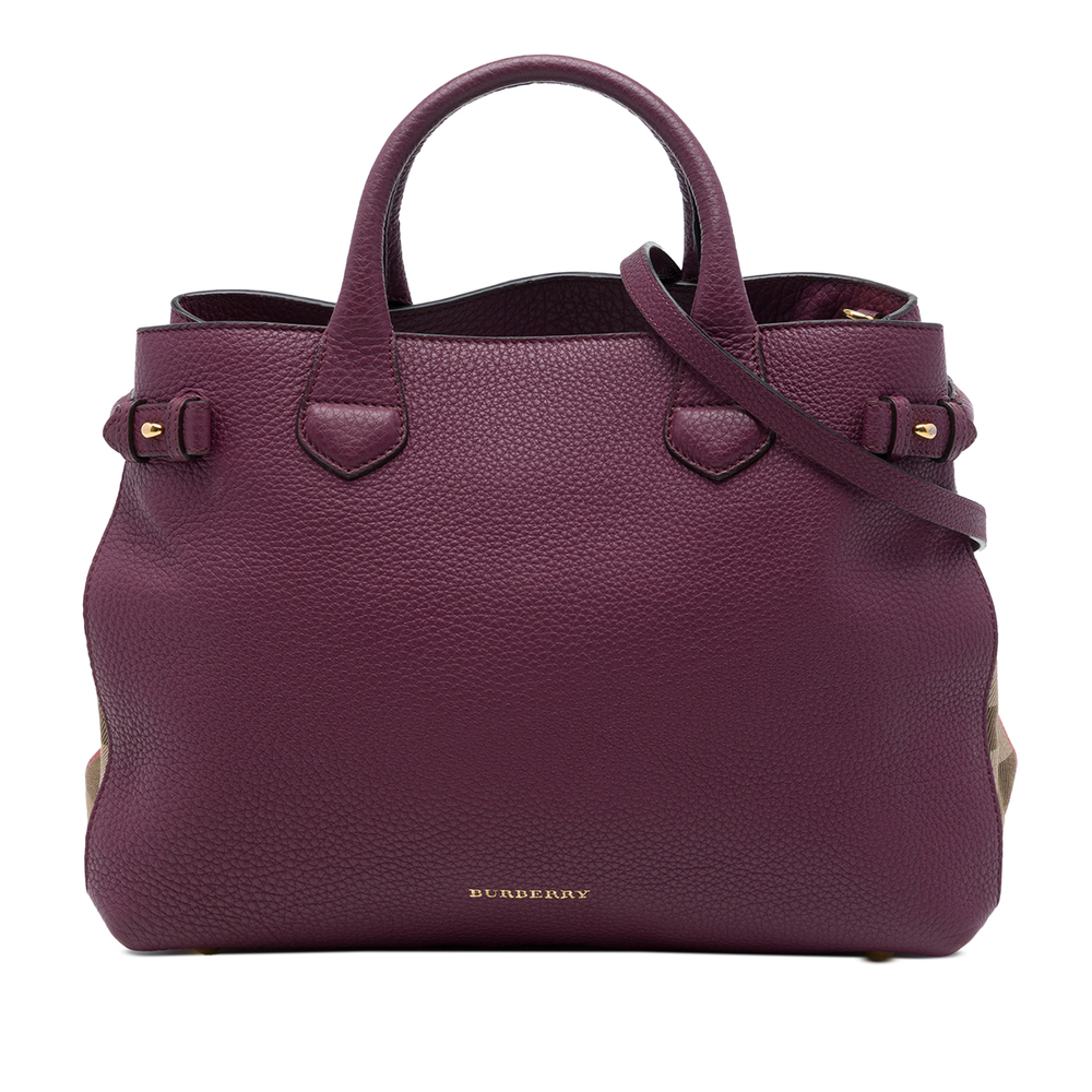 Pre-Loved Burberry Medium Leather and House Check Banner Satchel